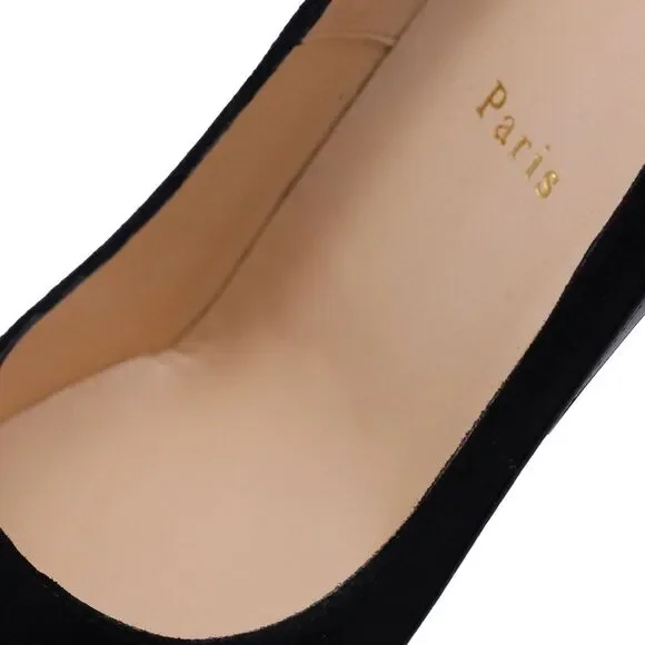 Christian Louboutin Asteroid Platform Pumps in Black Patent Leather and Suede - Picture 9 of 11